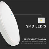 V-TAC Plafoniera LED Rotonda 24W Colore Bianco d: 295mm h: 55mm 3000K IP44
