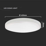 V-TAC Plafoniera LED Rotonda 30W Colore Bianco d: 420mm h: 55mm 6500K IP44