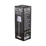 V-TAC Lampada LED da Tavolo 2W Colore Bianco in Alluminio con caricatore Wireless e Touch Dimmerabile 3000K IP54