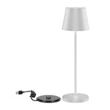 V-TAC Lampada LED da Tavolo 2W Colore Bianco in Alluminio con caricatore Wireless e Touch Dimmerabile 3000K IP54