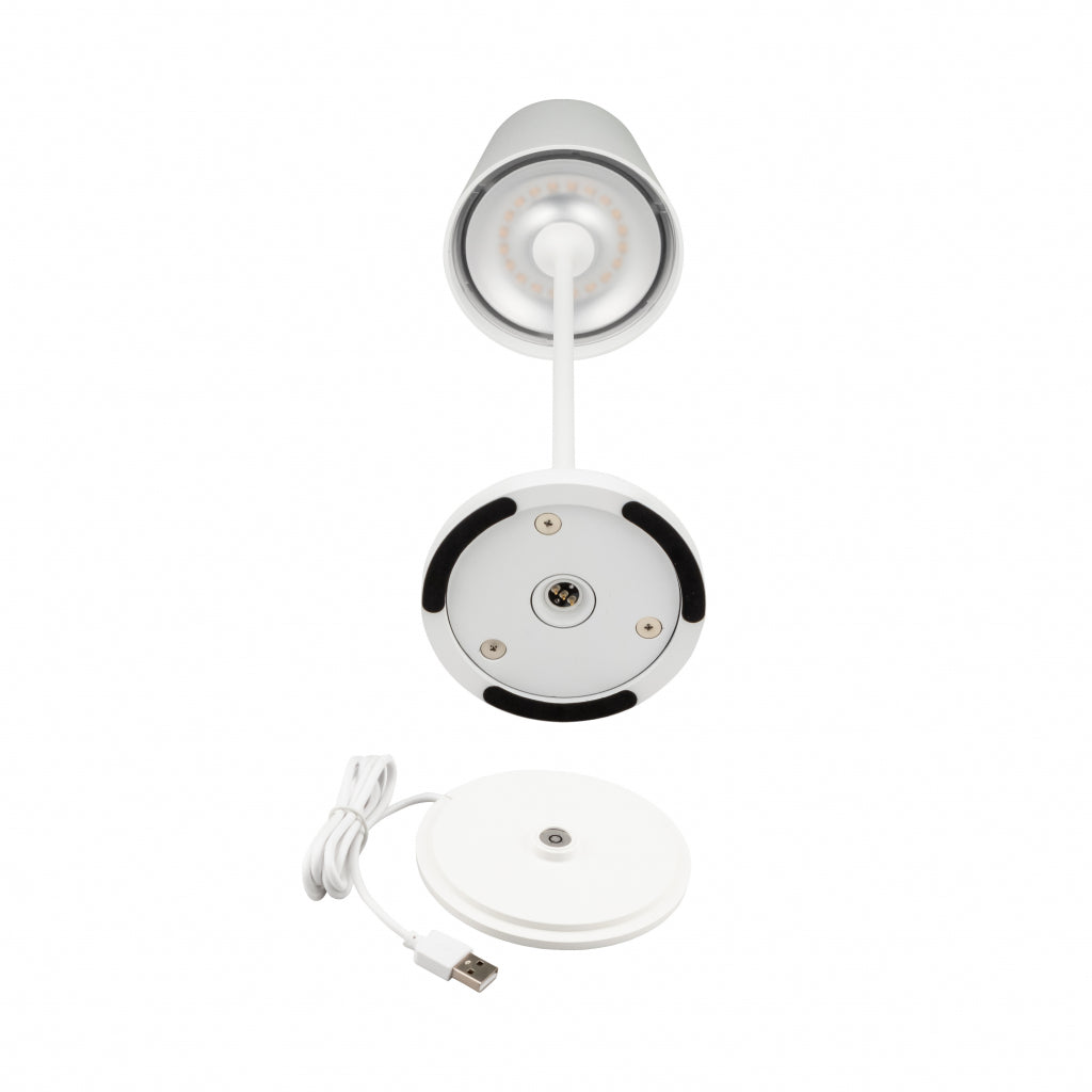 V-TAC Lampada LED da Tavolo 2W Colore Bianco in Alluminio con caricatore Wireless e Touch Dimmerabile 3000K IP54