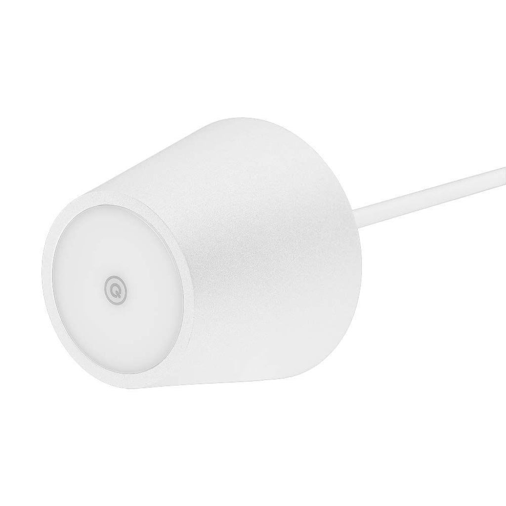 V-TAC Lampada LED da Tavolo 2W Colore Bianco in Alluminio con caricatore Wireless e Touch Dimmerabile 3000K IP54