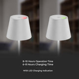 V-TAC Lampada LED da Tavolo 2W Colore Bianco in Alluminio con caricatore Wireless e Touch Dimmerabile 3000K IP54