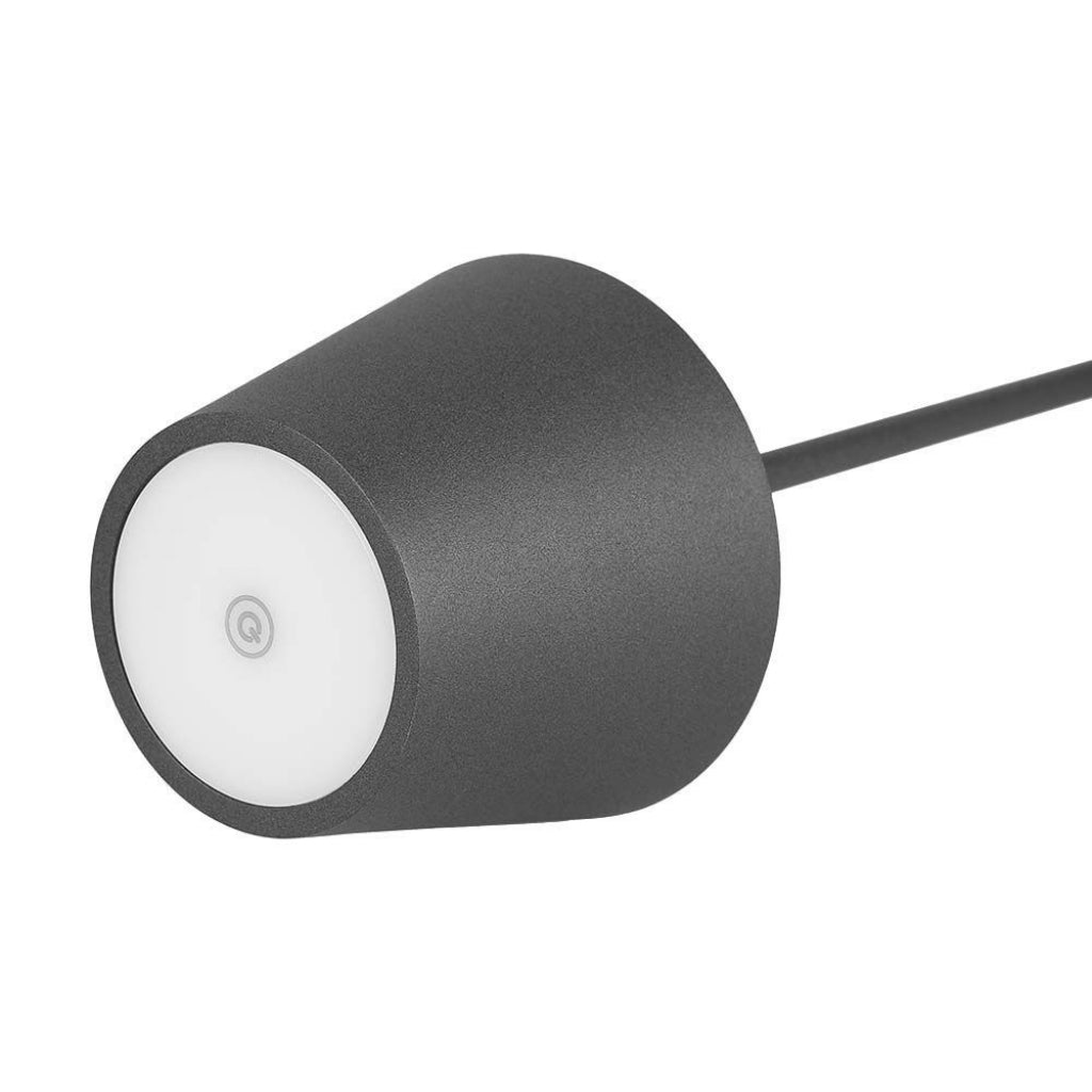 V-TAC Lampada LED da Tavolo 2W Colore Grigio in Alluminio con caricatore Wireless e Touch Dimmerabile 3000K IP54