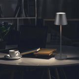 V-TAC Lampada LED da Tavolo 2W Colore Grigio in Alluminio con caricatore Wireless e Touch Dimmerabile 3000K IP54