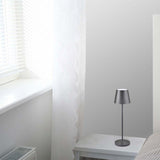 V-TAC Lampada LED da Tavolo 2W Colore Grigio in Alluminio con caricatore Wireless e Touch Dimmerabile 3000K IP54
