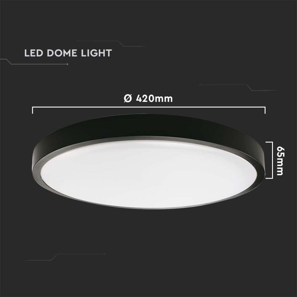 V-TAC Plafoniera LED Rotonda 30W con Sensore di Movimento a Microonde Colore Nero 4000K IP44