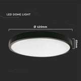 V-TAC Plafoniera LED Rotonda 30W con Sensore di Movimento a Microonde Colore Nero 4000K IP44