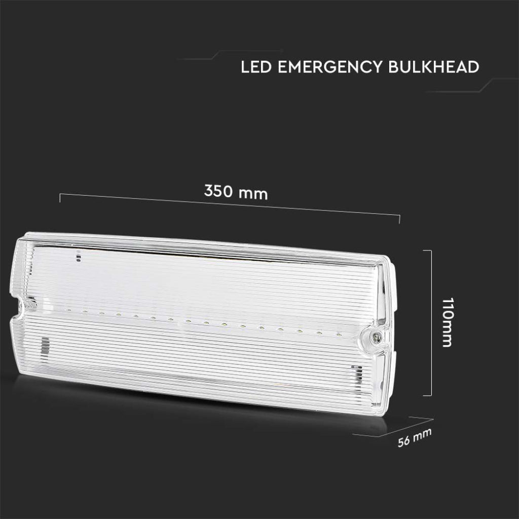 V-TAC Lampada LED di emergenza con Installazione a Parete e Pulsante di Autotest, Autonomia 3h, Compatibile con Telecomando RF 6000K IP65