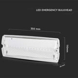 V-TAC Lampada LED di emergenza con Installazione a Parete e Pulsante di Autotest, Autonomia 3h, Compatibile con Telecomando RF 6000K IP65