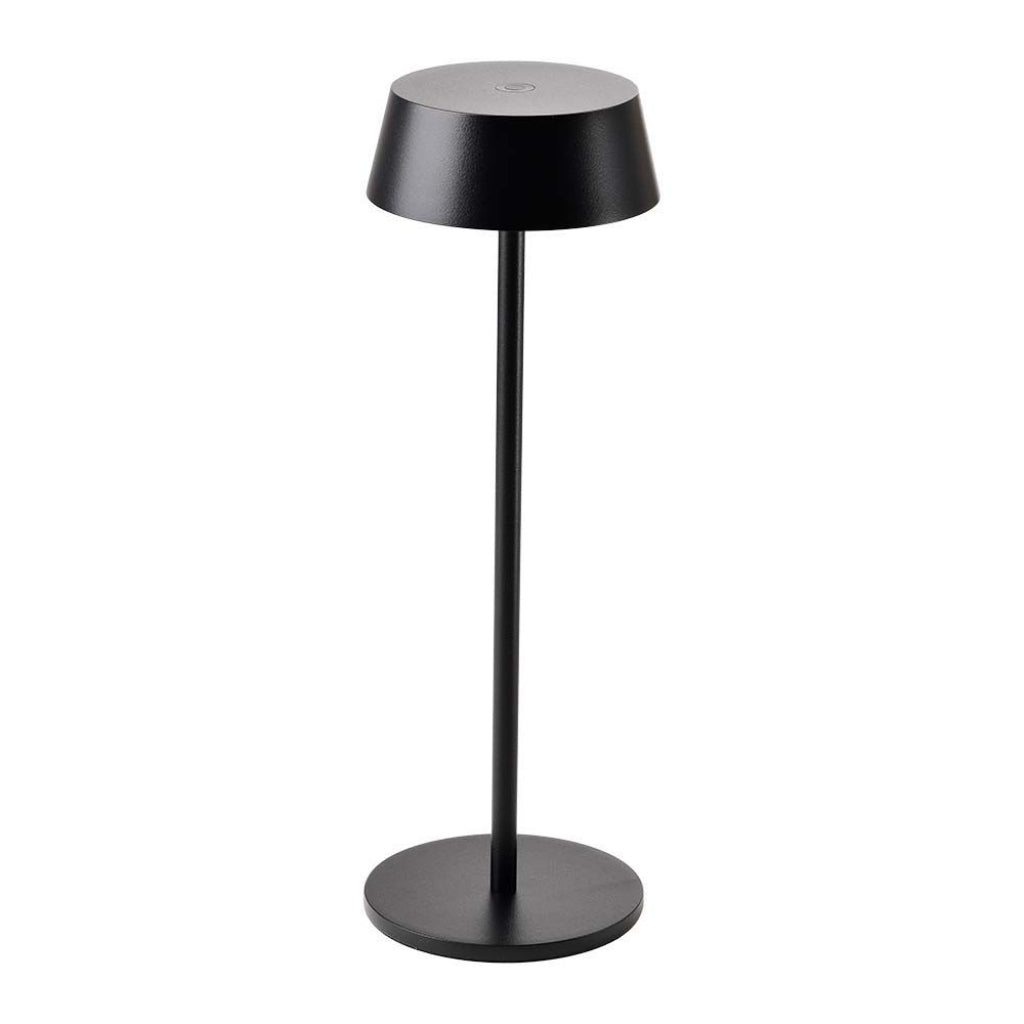 V-TAC Lampada LED da Tavolo 2W Colore Nero in Alluminio ricaricabile con USB C Touch Dimmerabile 3000K