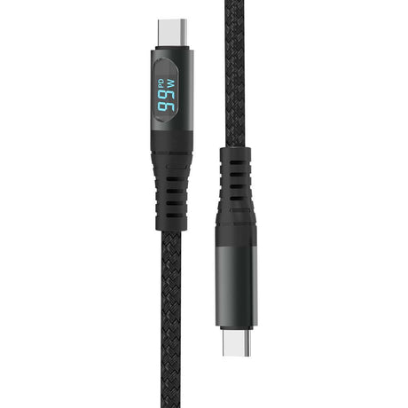 SKU 7746 VT-5303  condividi V-TAC Cavo da USB Tipo-C a USB Tipo-C 1m Ricarica Rapida 5A 100W con Display LED Colore Nero