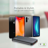 V-TAC Power Bank 10000mAh con Ricarica Rapida PD Power Delivery 22.5W, 2 USB-A, USB Type-C, Micro USB, Colore Nero