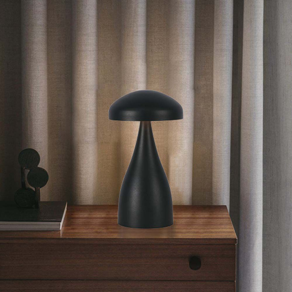 V-TAC Lampada LED da Tavolo 1W con Batteria 800mAh Ricaricabile USB C Colore Nero in Metallo Touch Dimmerabile 3in1