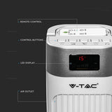 V-TAC Ventilatore a Torre 55W con Display LED con Indicatore di Temperatura e Telecomando Colore Bianco 92cm