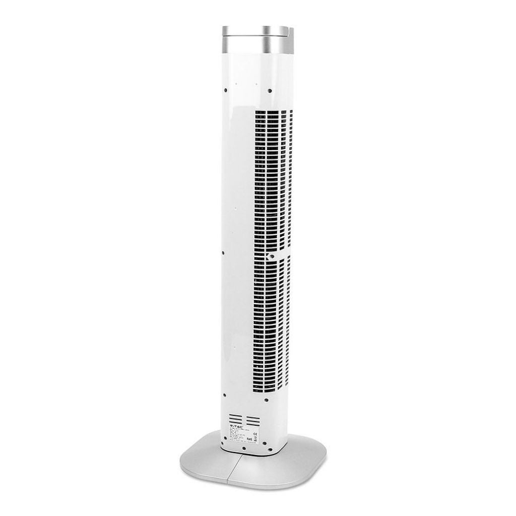 V-TAC Ventilatore a Torre 55W con Display LED con Indicatore di Temperatura e Telecomando Colore Bianco 92cm