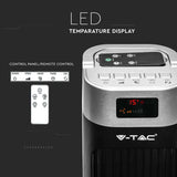 V-TAC Ventilatore a Torre 55W con Display LED con Indicatore di Temperatura e Telecomando Colore Nero 120cm