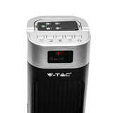 V-TAC Ventilatore a Torre 55W con Display LED con Indicatore di Temperatura e Telecomando Colore Nero 120cm