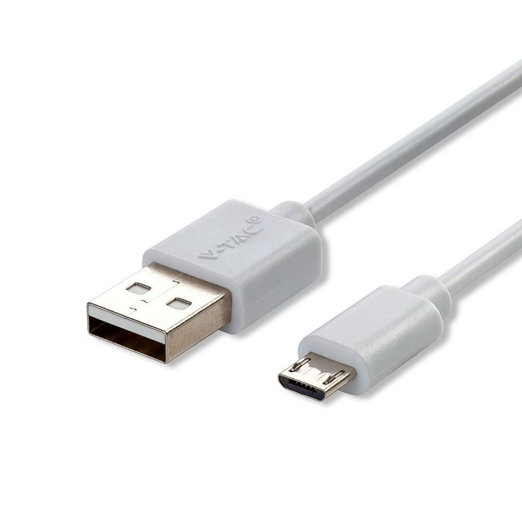 V-TAC Cavo da Micro-USB a USB-A 1m Ricarica 1A Pearl Series Colore Bianco