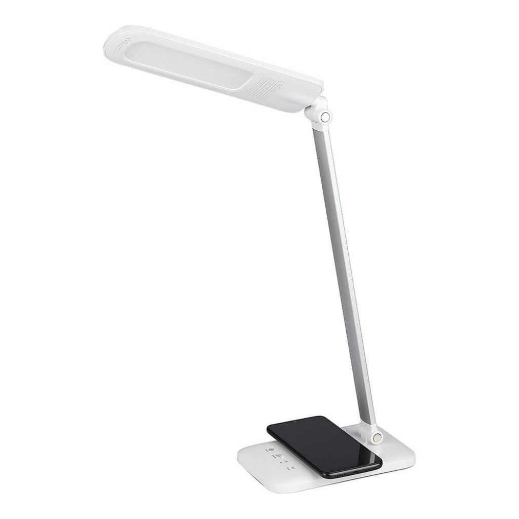 V-TAC Lampada LED da Tavolo 16W Multifunzione 3 in 1 con Caricatore Wireless Colore Bianco