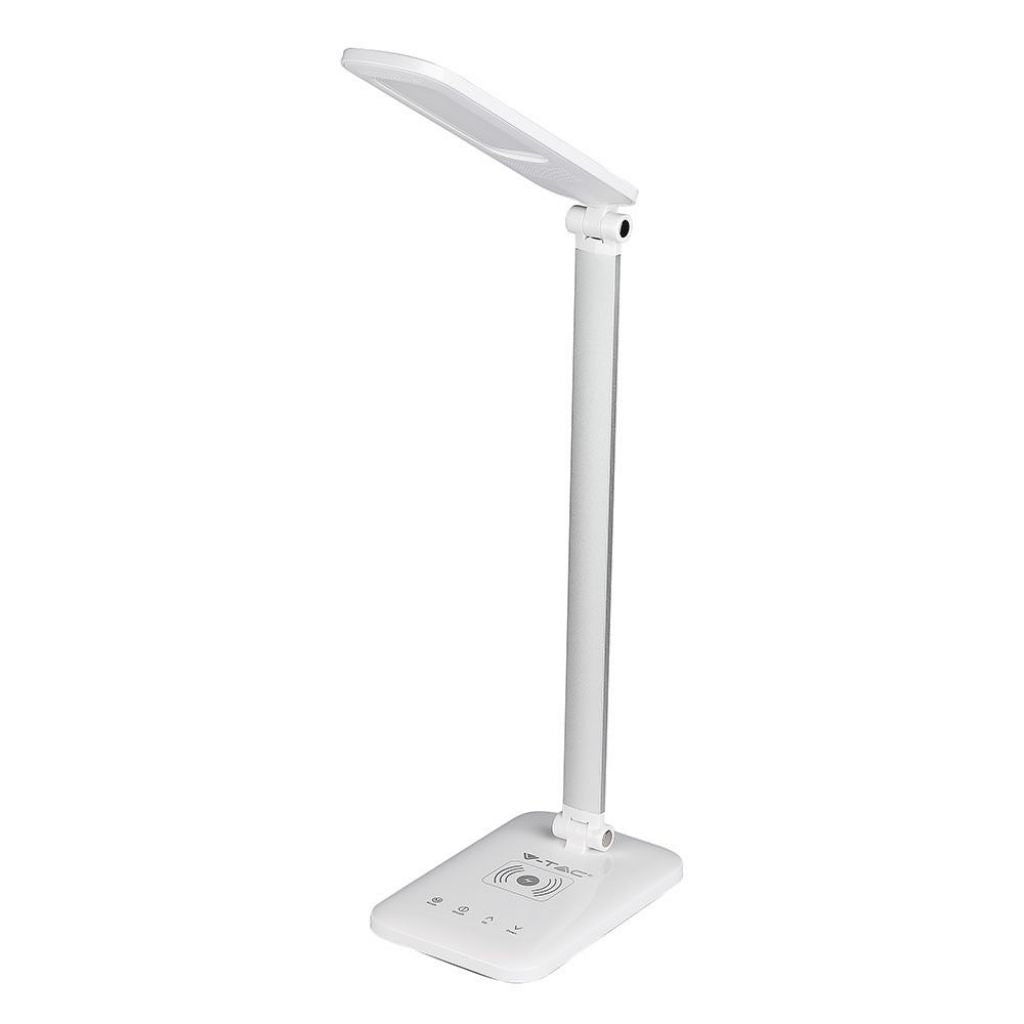 V-TAC Lampada LED da Tavolo 16W Multifunzione 3 in 1 con Caricatore Wireless Colore Bianco