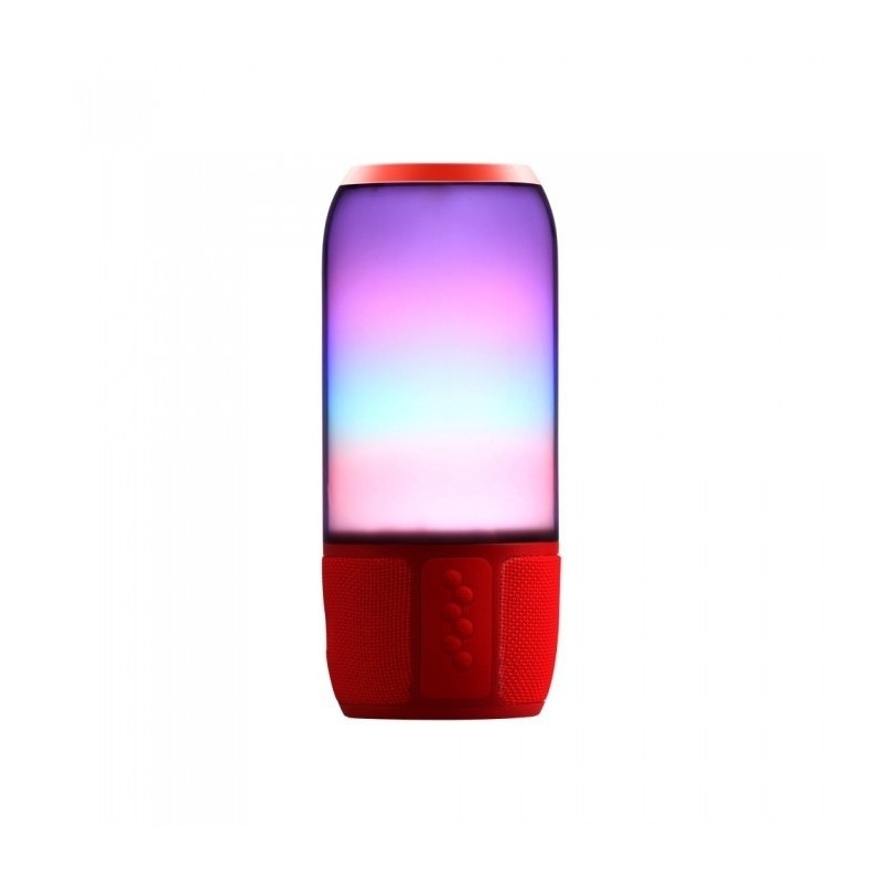 V-TAC Lampada LED da Tavolo 2 LED 3W Multifunzione Speaker Bluetooth USB e TF CARD Colore Rosso con Luci RGB