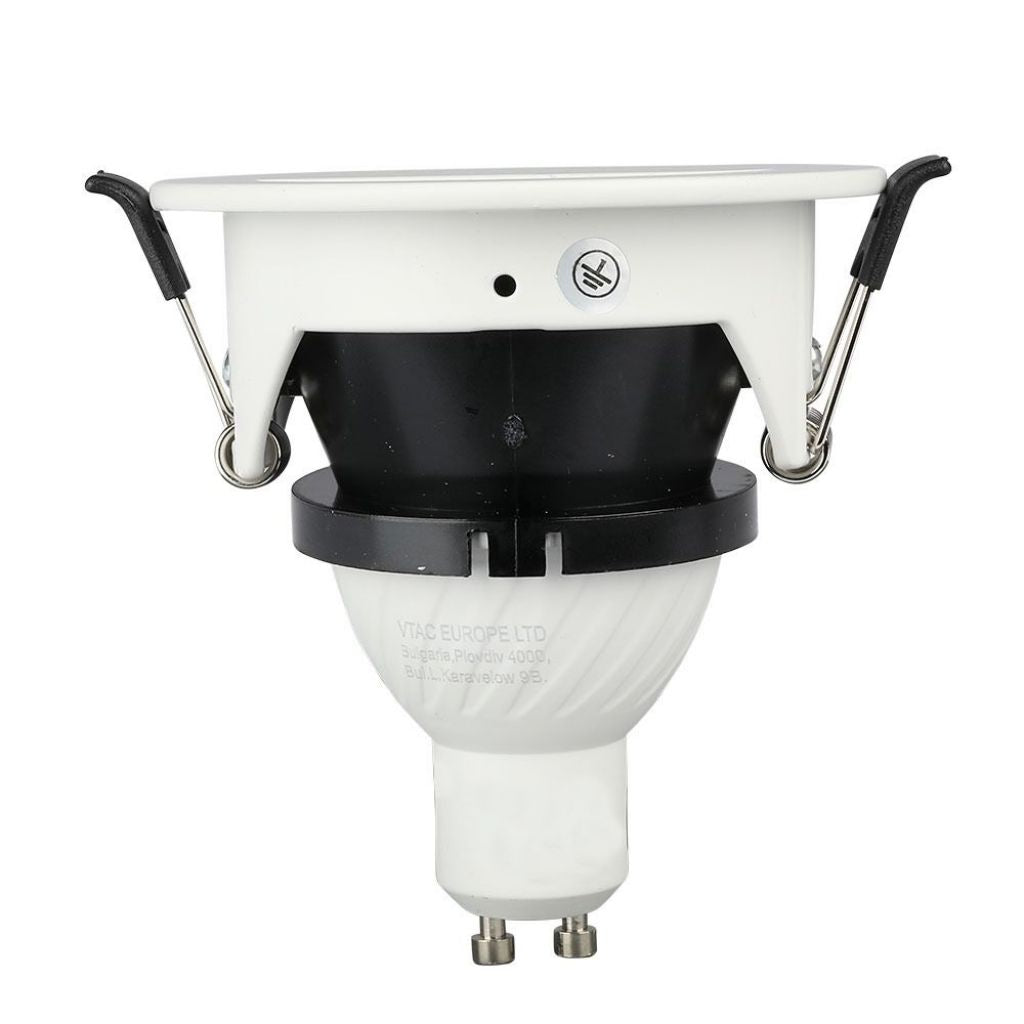 V-TAC Portafaretto LED da Incasso GU10 con Sezione a Mezza Luna Colore Bianco con Interno Nero