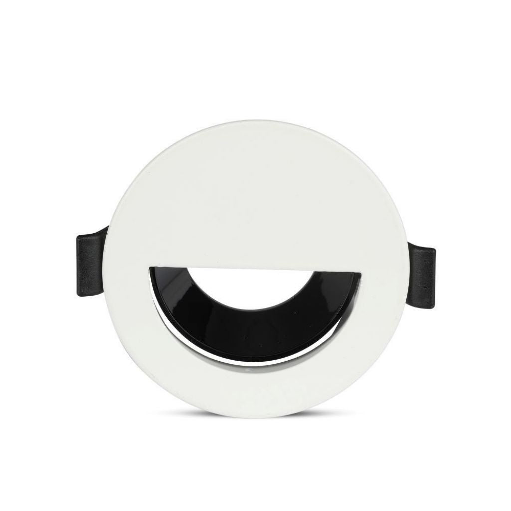 V-TAC Portafaretto LED da Incasso GU10 con Sezione a Mezza Luna Colore Bianco con Interno Nero