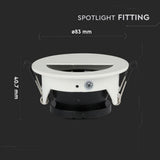 V-TAC Portafaretto LED da Incasso GU10 con Sezione a Mezza Luna Colore Bianco con Interno Nero