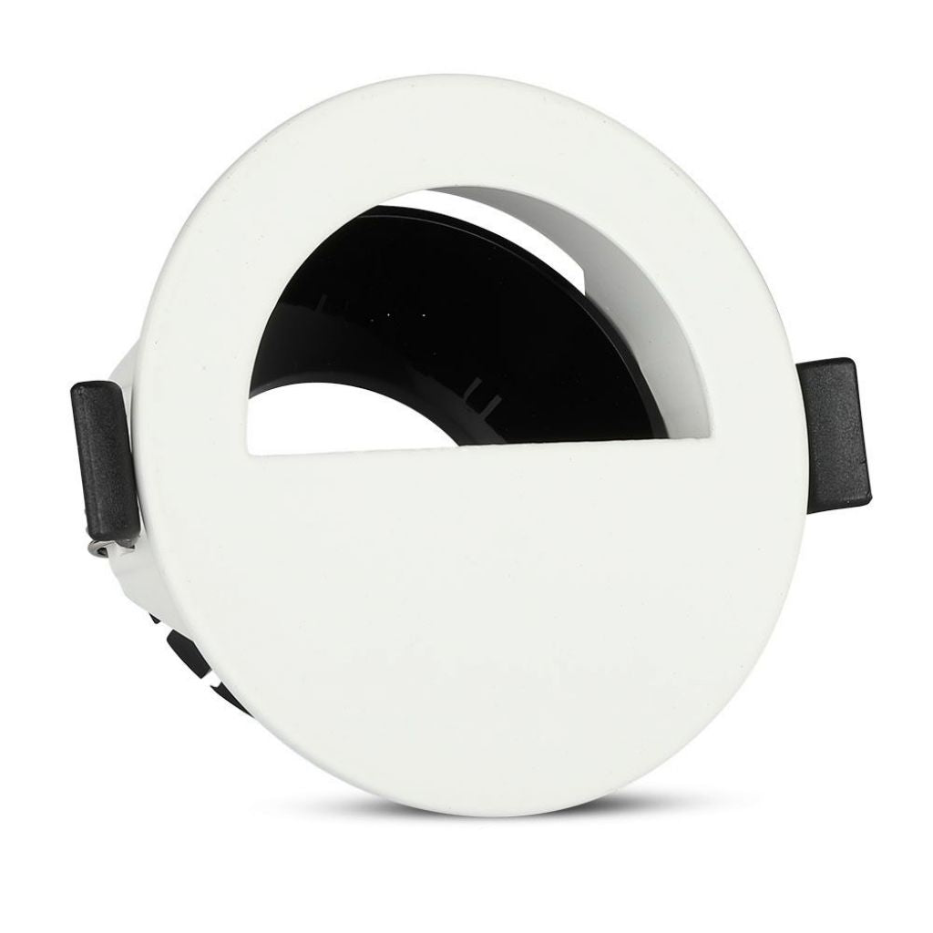 V-TAC Portafaretto LED da Incasso GU10 con Sezione a Mezza Luna Colore Bianco con Interno Nero