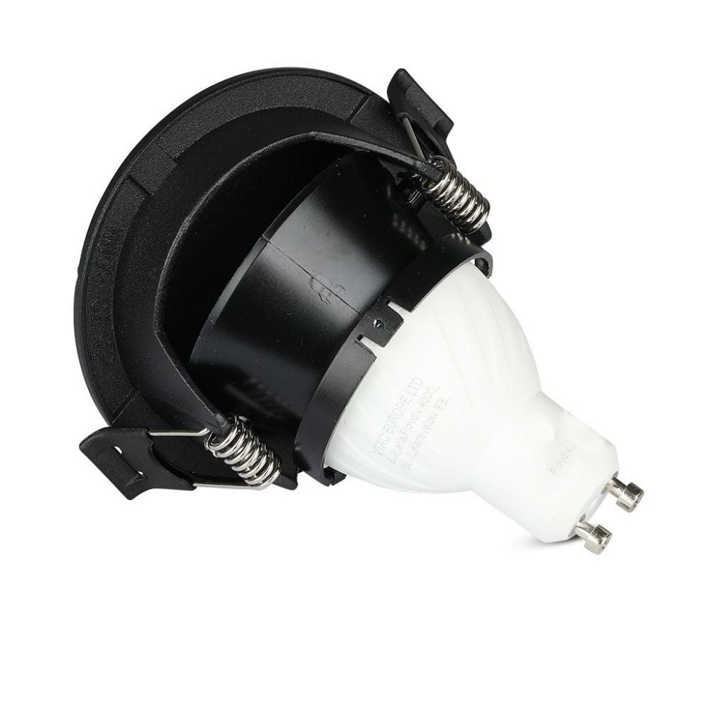 V-TAC Portafaretto LED da Incasso GU10 con Sezione a Mezza Luna Colore Nero con Interno Nero