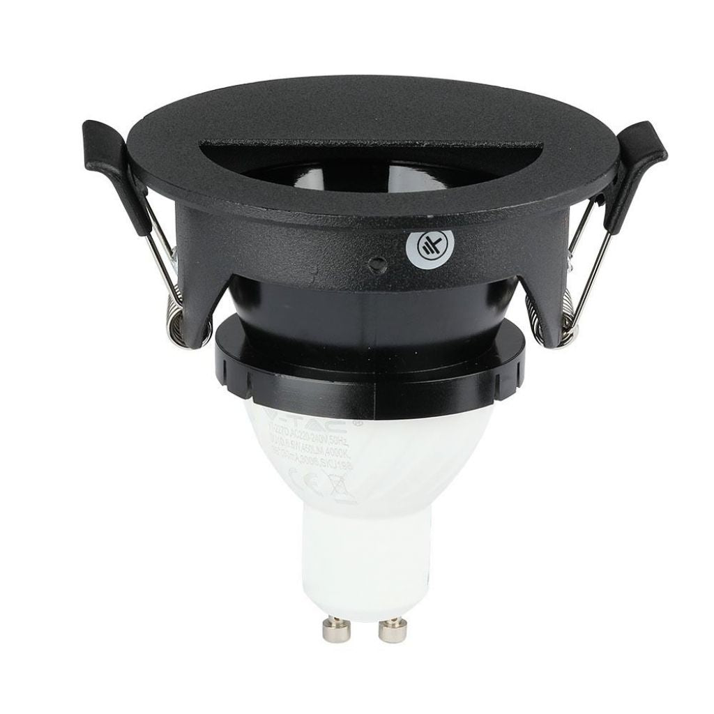 V-TAC Portafaretto LED da Incasso GU10 con Sezione a Mezza Luna Colore Nero con Interno Nero