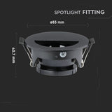 V-TAC Portafaretto LED da Incasso GU10 con Sezione a Mezza Luna Colore Nero con Interno Nero